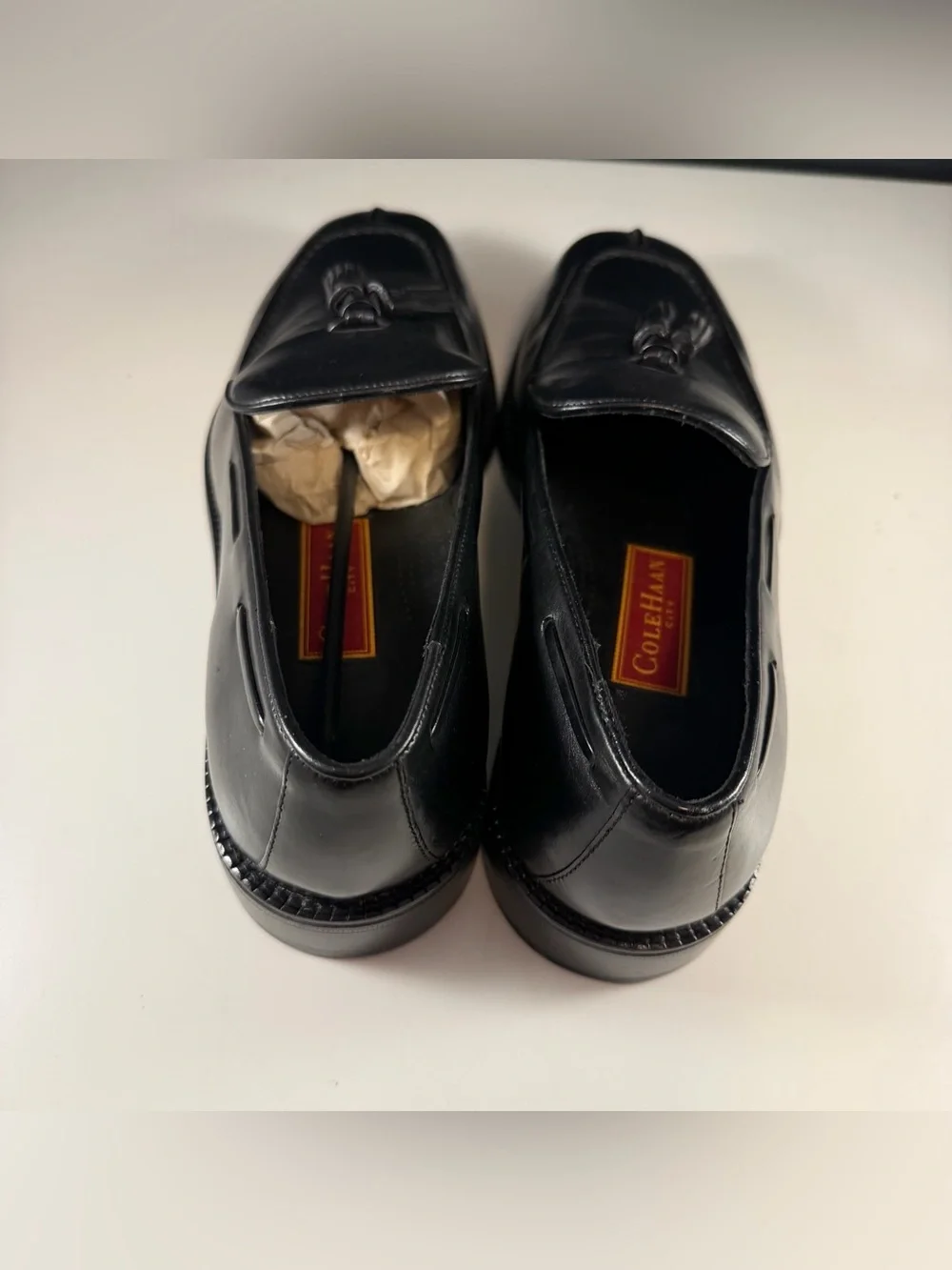 Cole Haan City Mens Black Leather Tassel Loafers- Size 10.5 C- New No Box (Read)